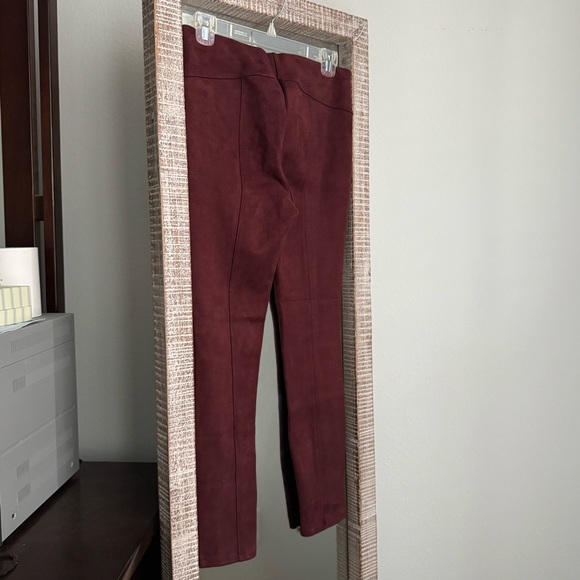 Anthropologie Faux Suede Leggings in Burgundy - Picture 3 of 6